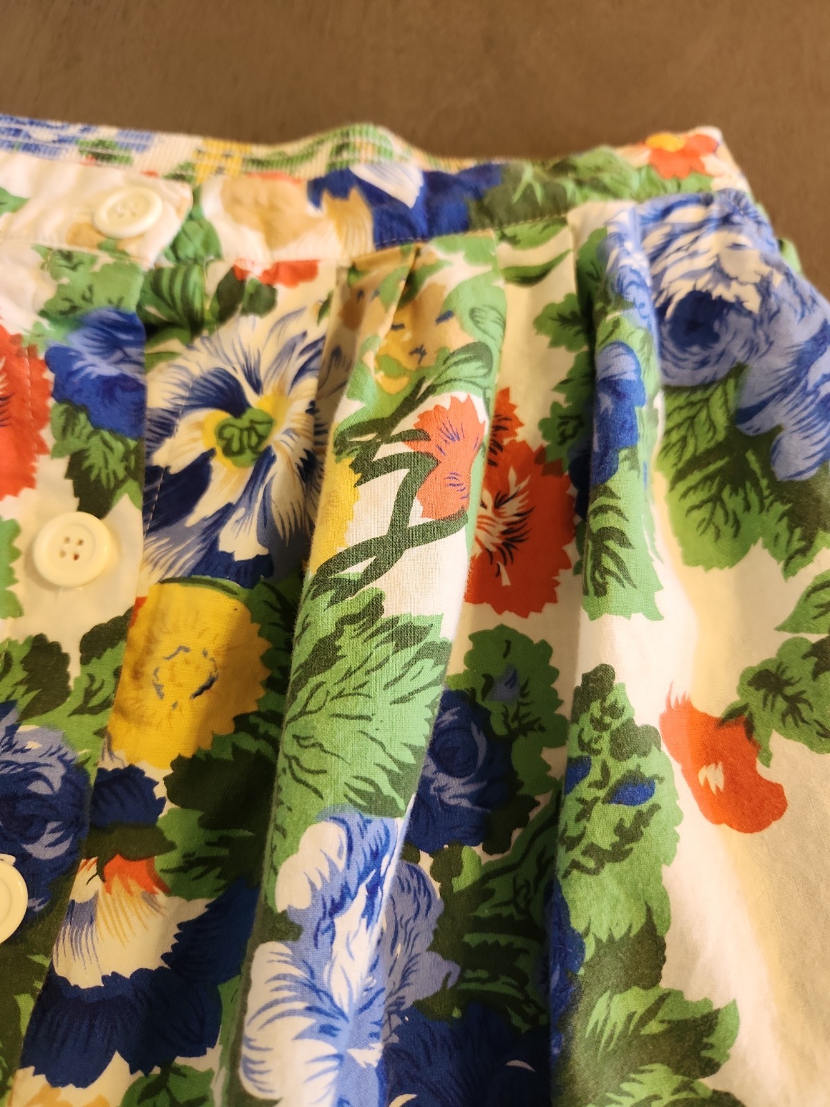 Vintage 80s Floral Skirt Jeri Marque Size 16 Cotton Blend Midi Cottagecore Boho