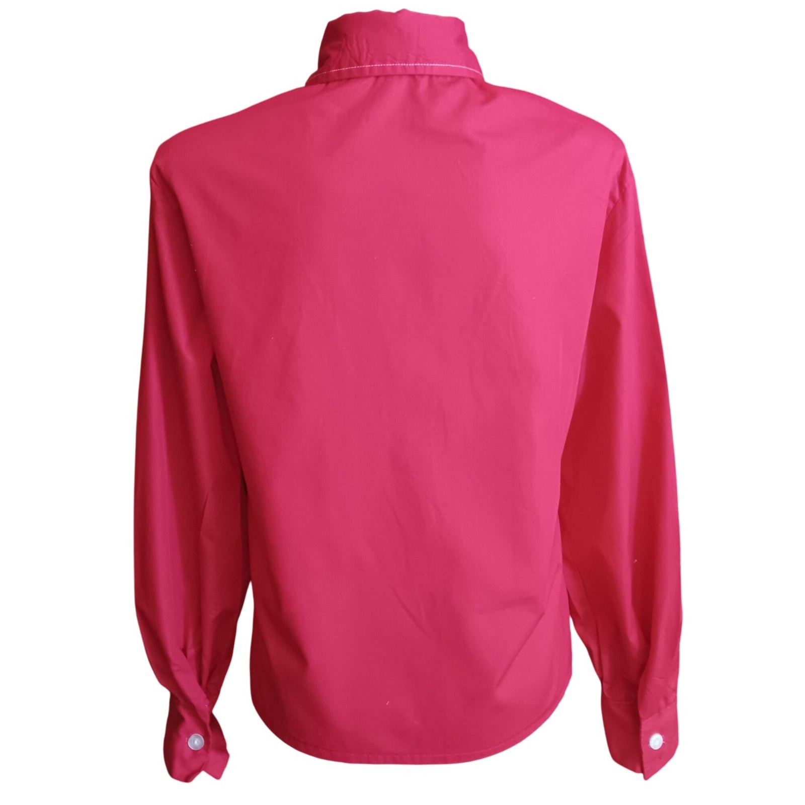 Lady Manhattan True Vintage Mod Blouse 16 Large 60’s Shirt Chore Pocket Red