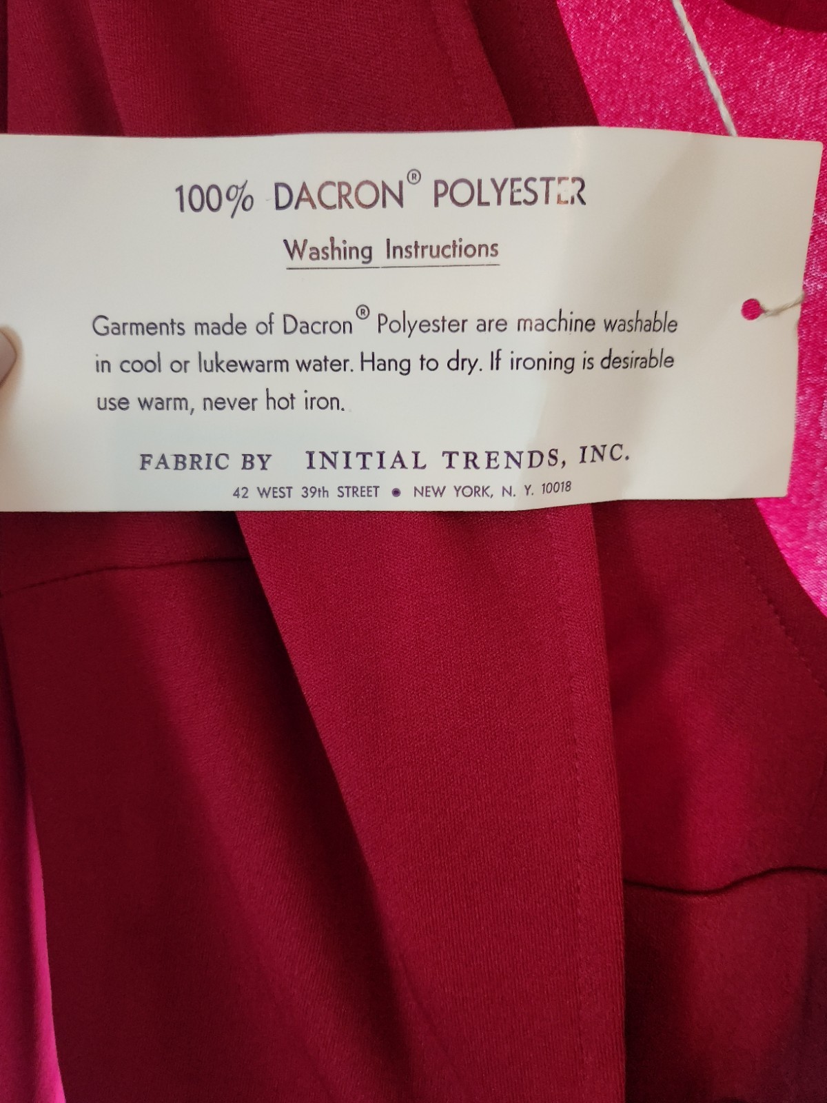 VTG 1970s Deadstock Jumpsuit Bell Bottom Open Back Disco Burgundy 11/12 Fit S/M