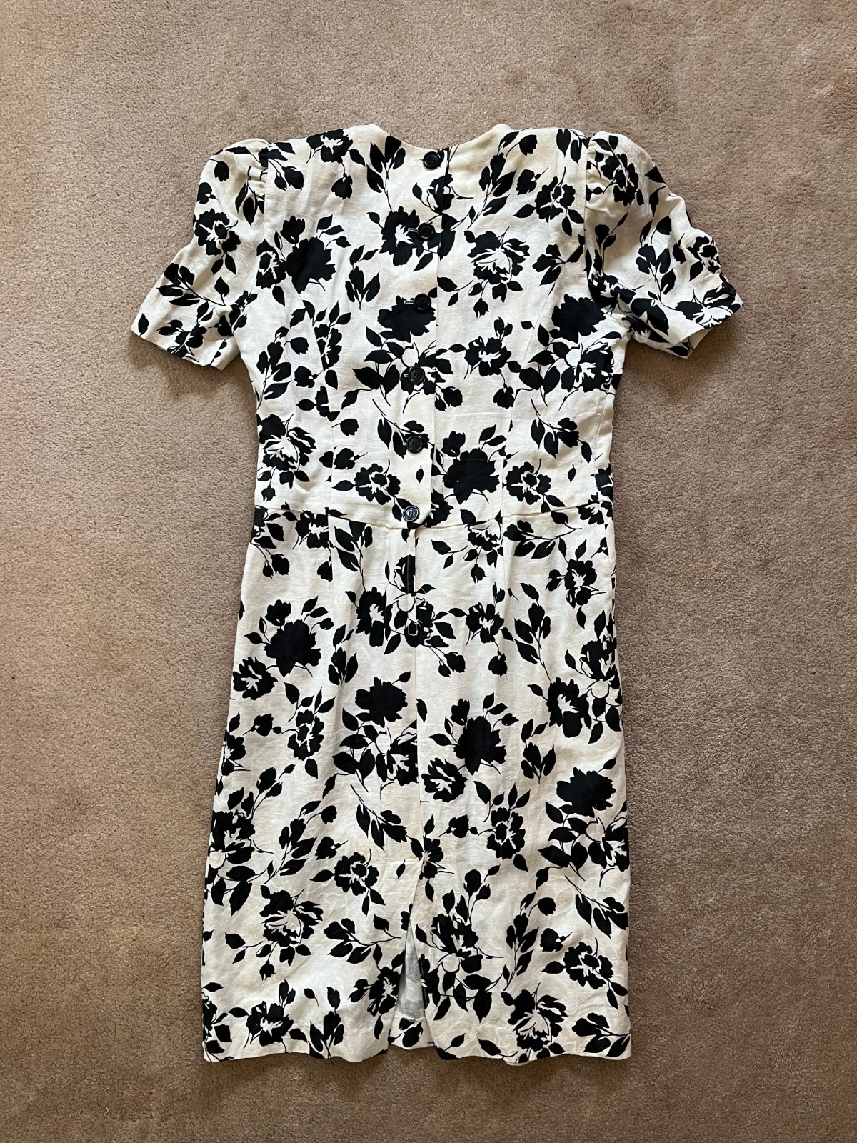 Vintage Floral Linen Dress Size 16 | International Ladies Garment Workers Union