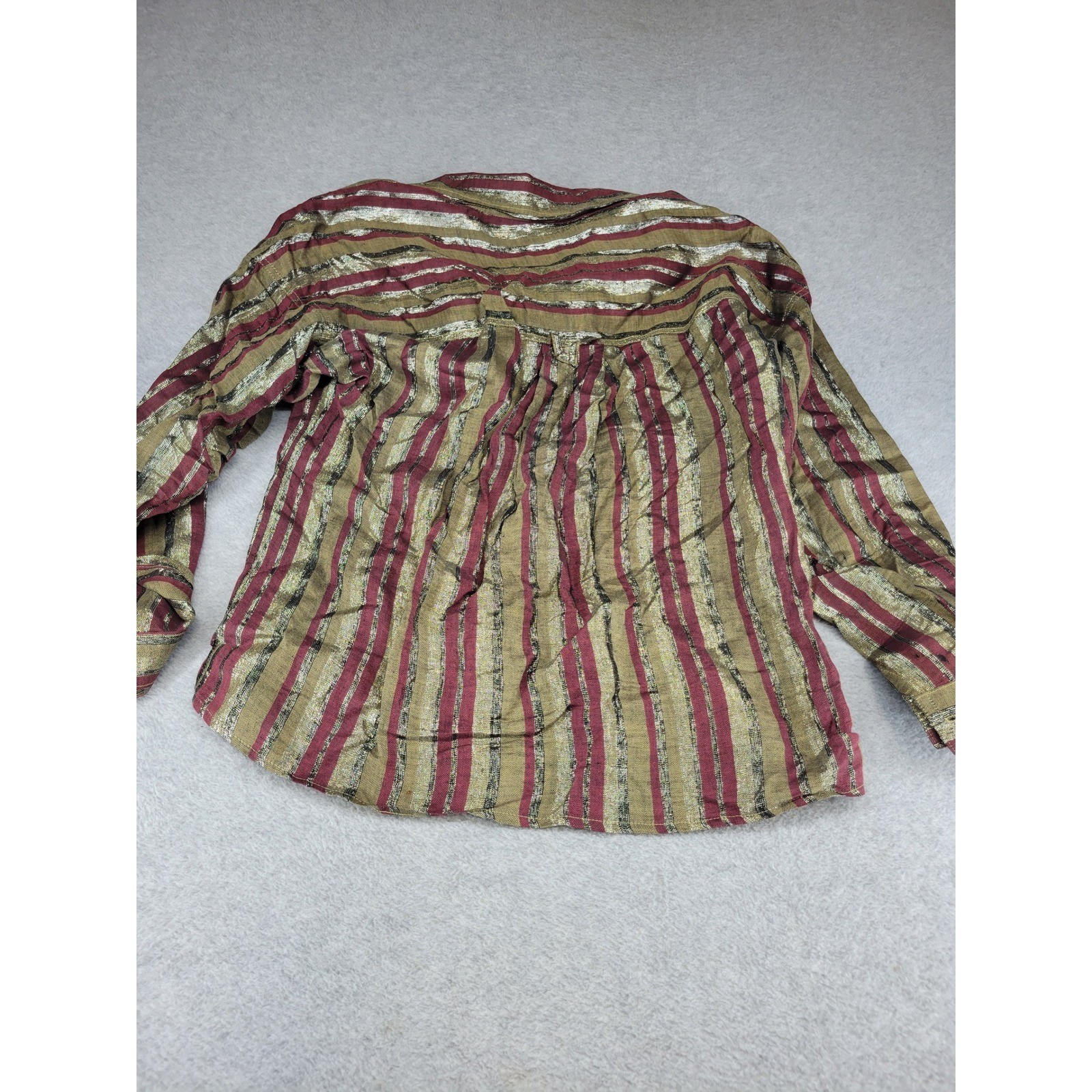 Vintage Anne Klein Metallic Lurex Striped Skirt Set Medium ILGWU USA Made Gold