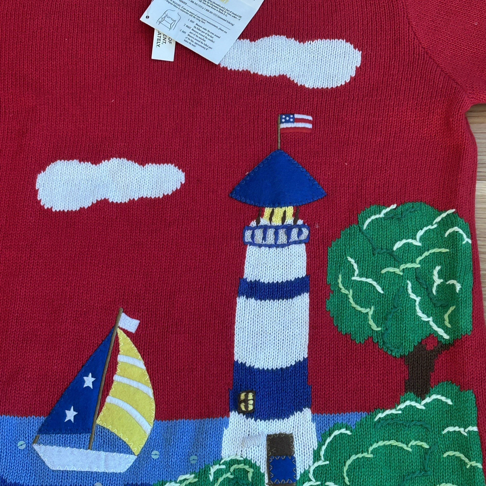 NWT Vintage Quacker Factory Sweater Women Size Small Short Sleeve Embroidered