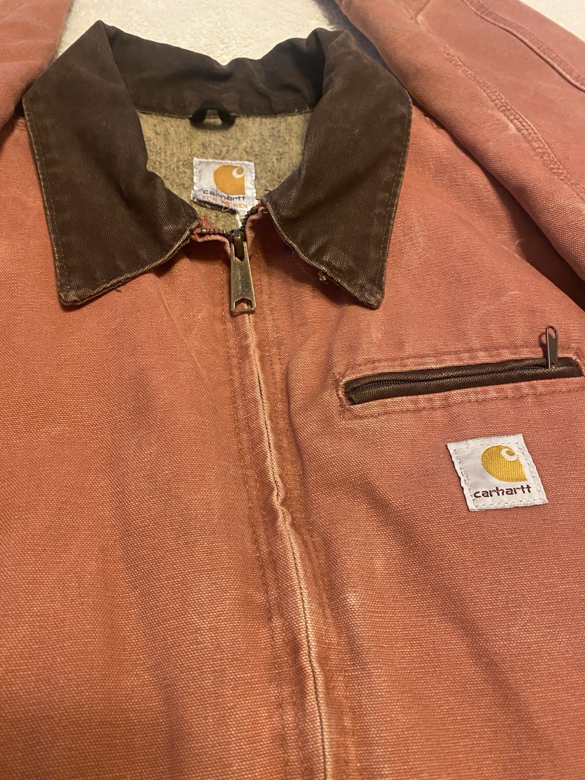 Rare Vintage Dusty Rose Blanket Lined Carhartt Detroit Jacket Women’s Med (uni)
