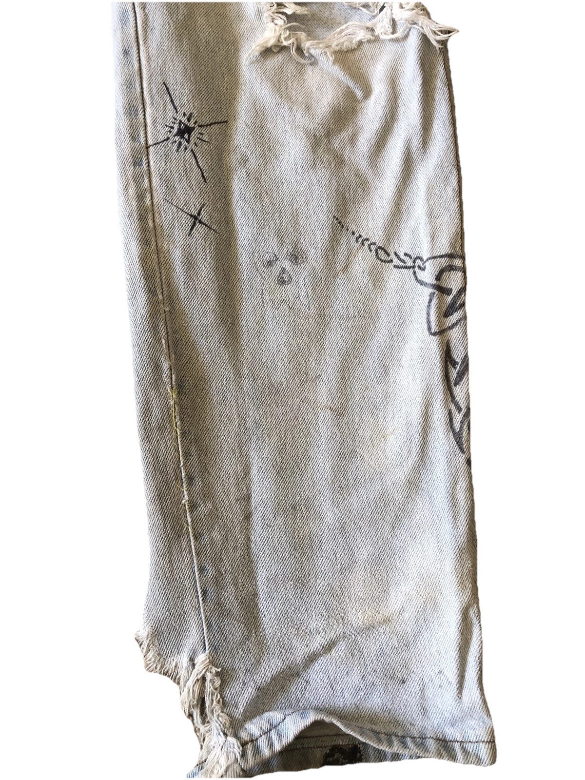 VTG Women’s H.I.S. Jeans DIY Patches Hippie BoHo Retro Destroyed 32/32 USA Made