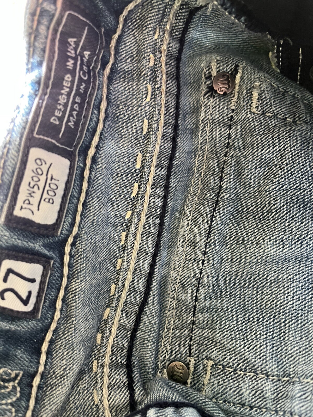 Miss Me Denim Boot Jeans Womens Size 27 Style: JPW5069 *Hemmed to 31 ” inseam