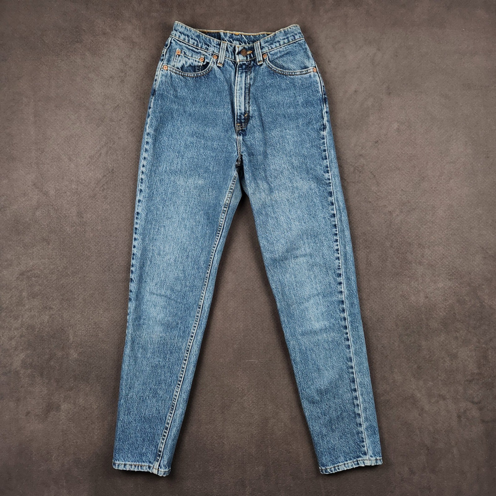 Vintage Levis 521 Tapered Fit Jeans Womens 8 MED Blue High Rise Made in USA 90s