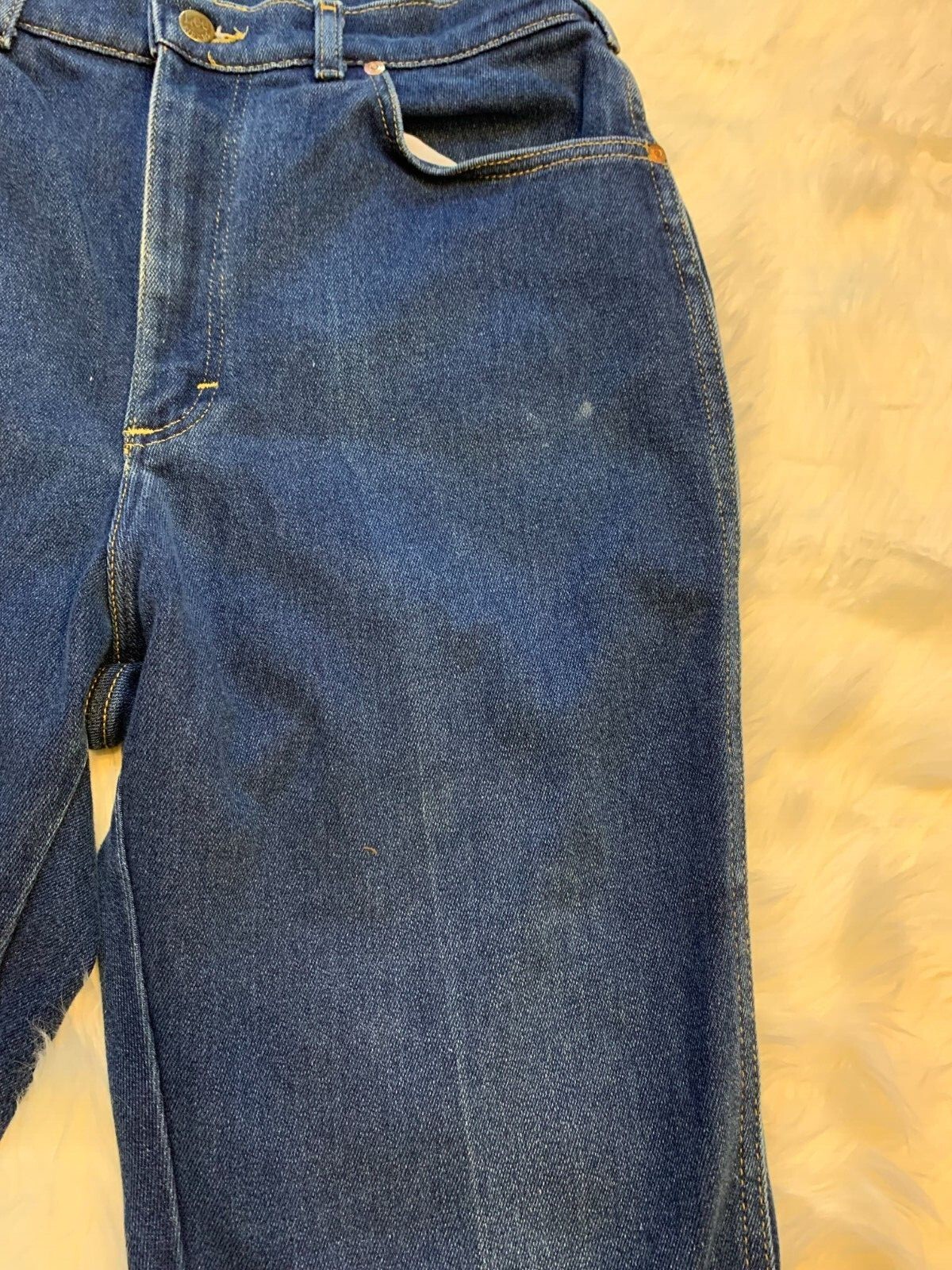 Vintage Lee Riders Blue Jeans Tag Women’s Sz 14ish USA Union Made Tapered READ