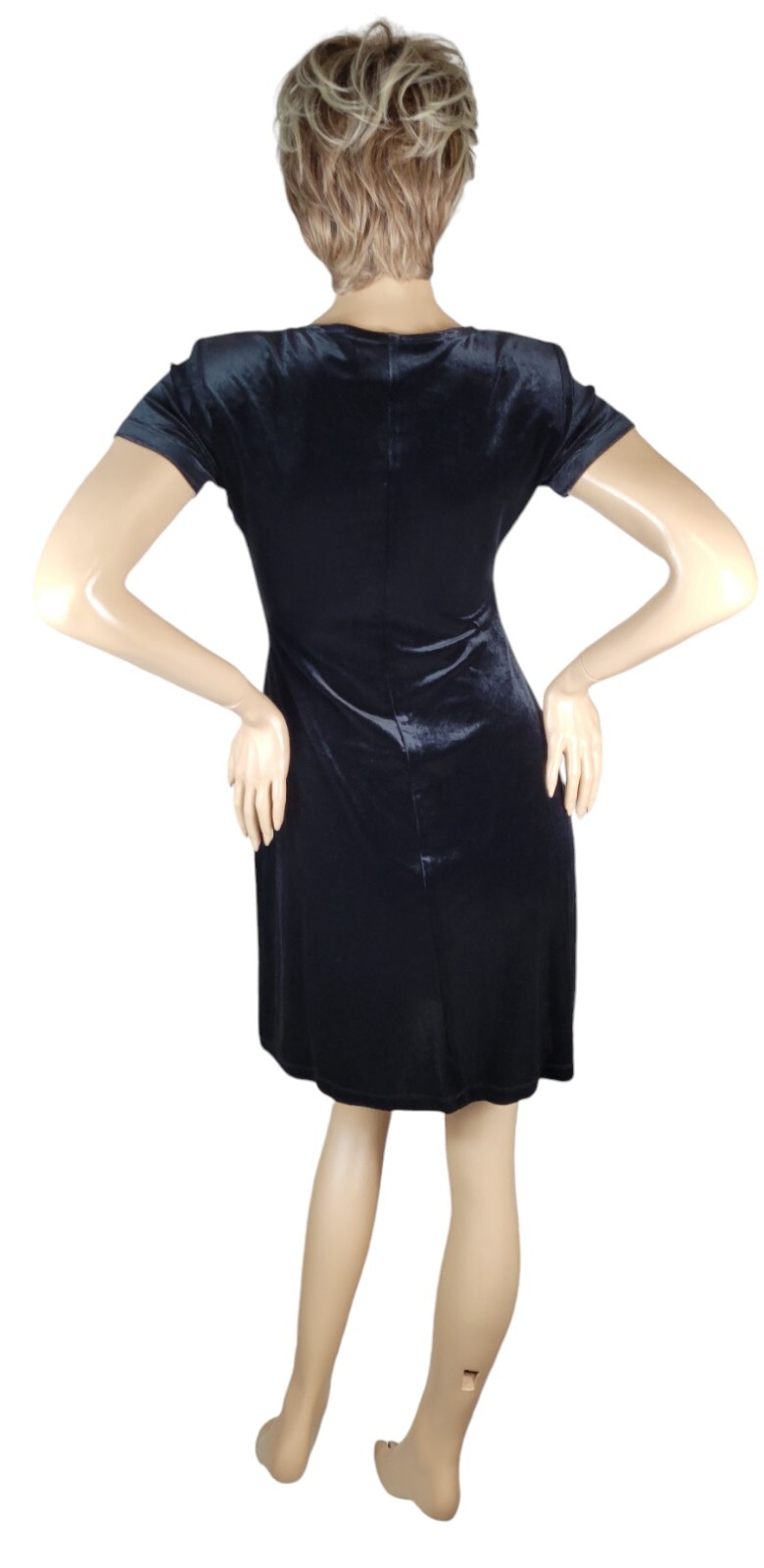 Vintage 90s John Roberts Black Velvet Velour Beaded Sequin Whimsigoth Dress 6