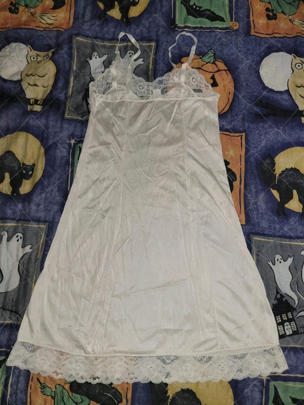 Velrose Full Slip Gown Ivory Lace Vintage Women’s Size 36