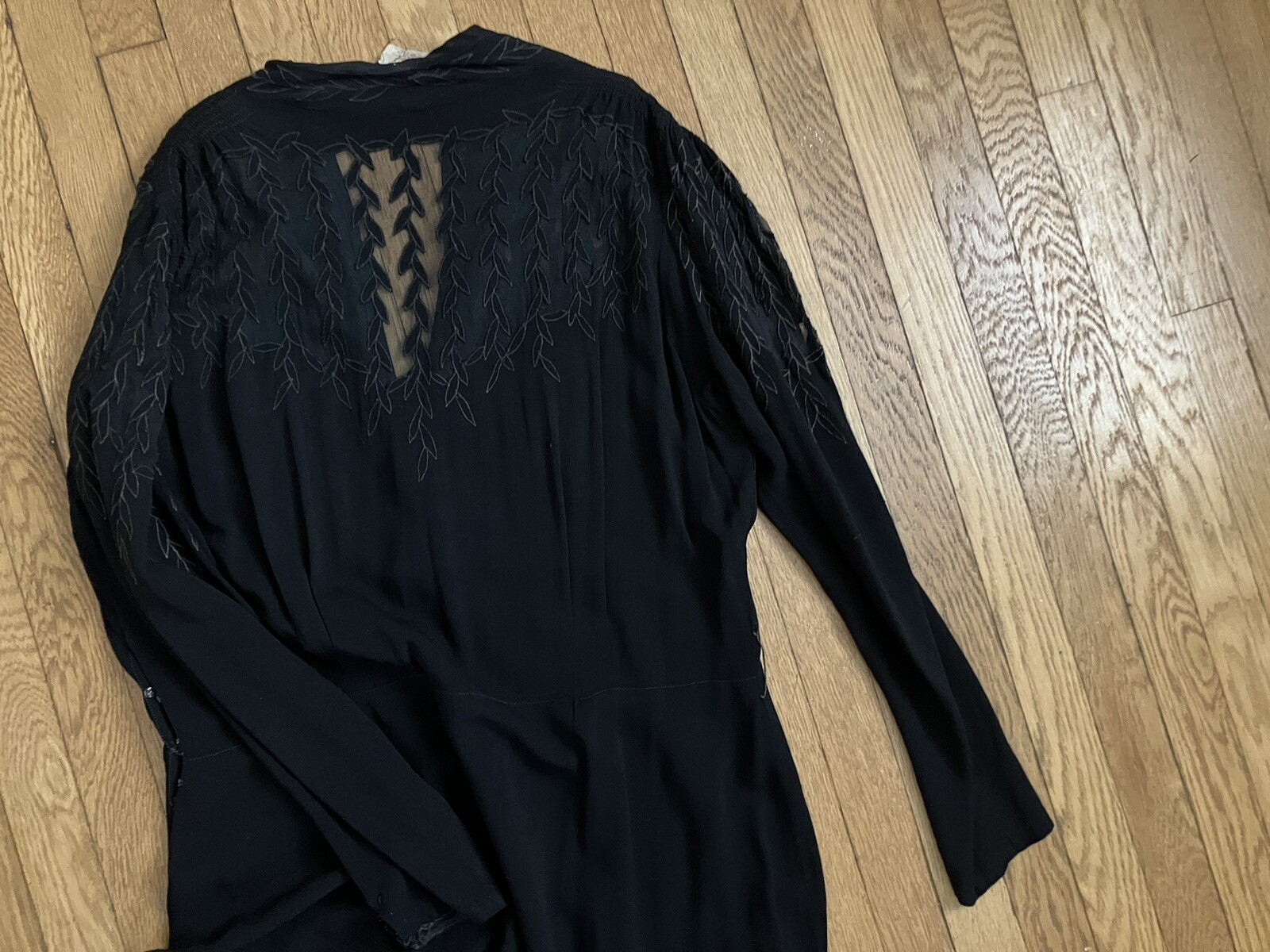 Vintage 1930’s Coco Chanel Paris Adaptation Dress Antique Black Women’s Large