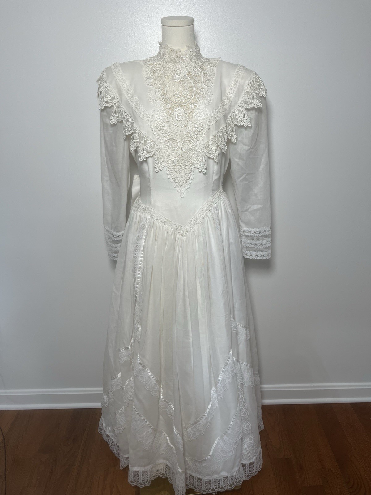 Vintage Jessica McClintock Wedding Dress Size 12 1990s 90s USA MADE FAST SHIP