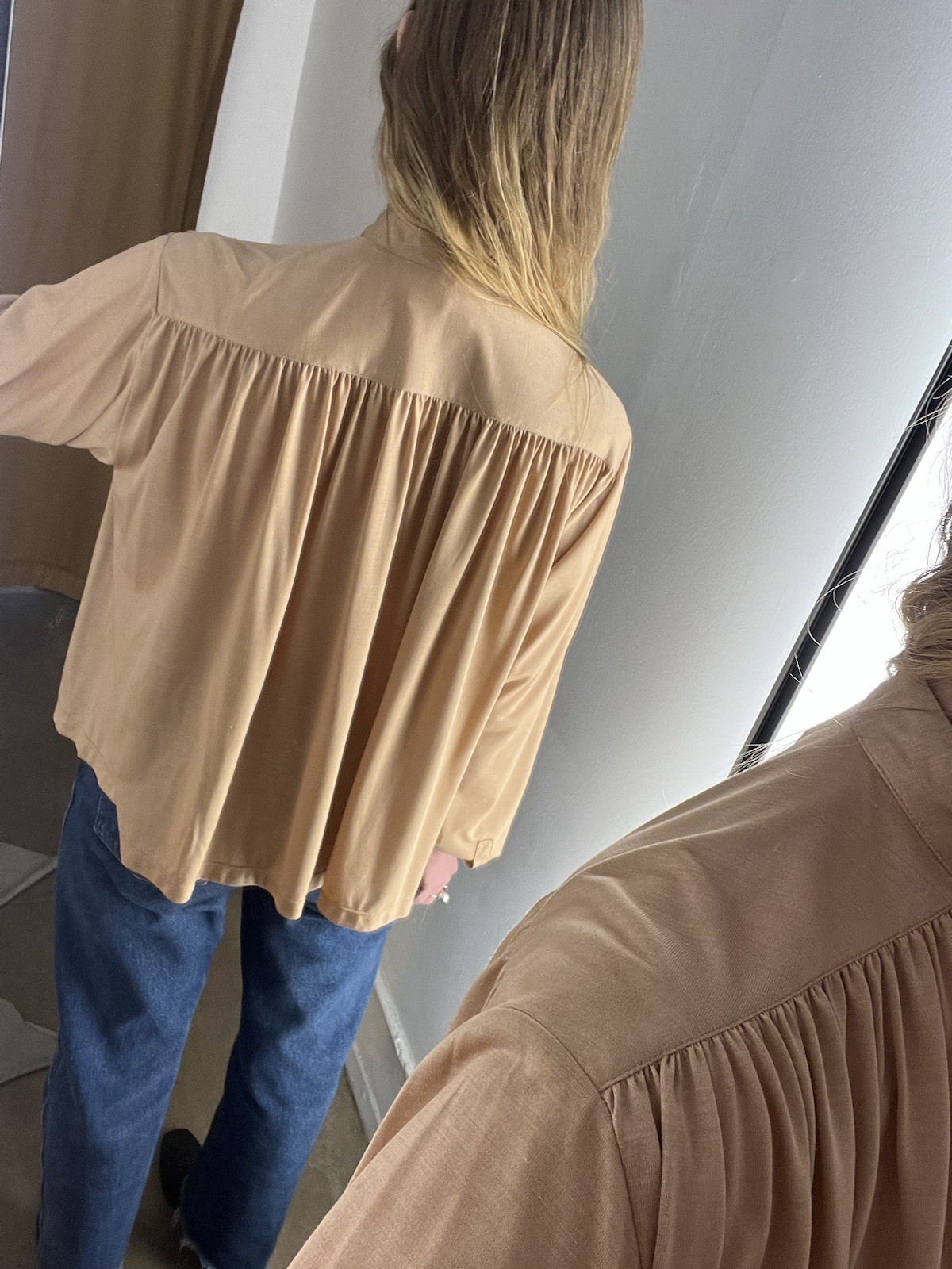 1970s 80s Rare Designer Ted Lapidus Couture Silk Jersey Draped Blouse S/M