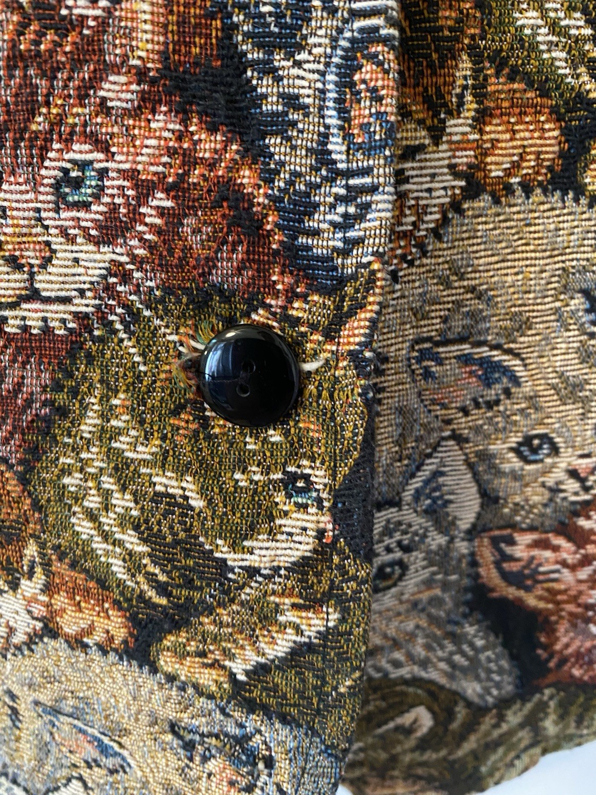 Facets by mirrors vintage vest 80s/90s Cat Tapestry Vest Whimsical Granny M/L