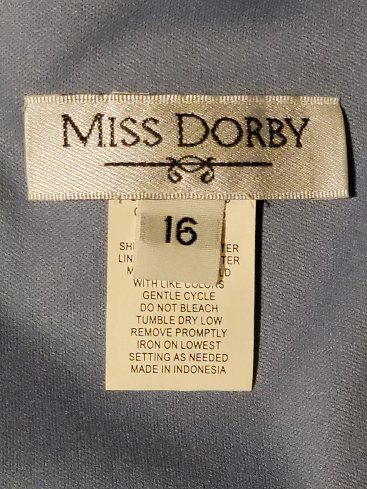 VTG 1980’s MISS DORBY SLEEVELESS LONG FLORAL DRESS w BLUE DRESSY JACKET SIZE 16
