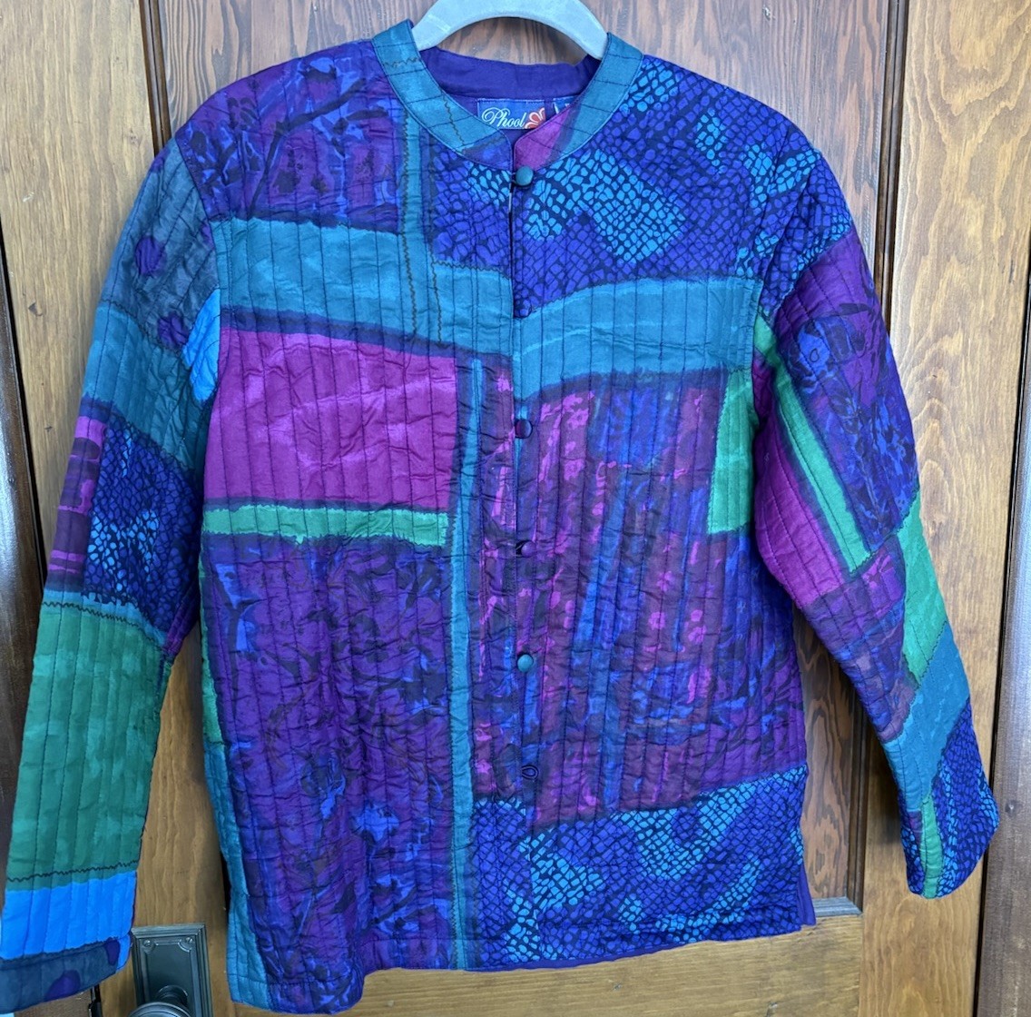 Vintage Quilted Women’s Jacket Phool Size M Cottagecore Grandma