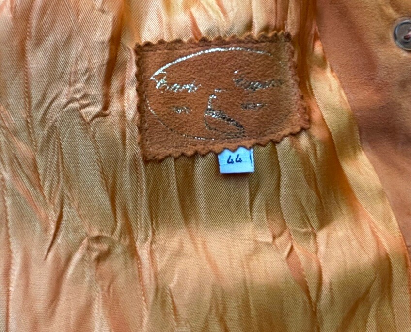 1960s Beautiful European SOFT SUEDE Tangerine Color Jacket.size 44.S/M