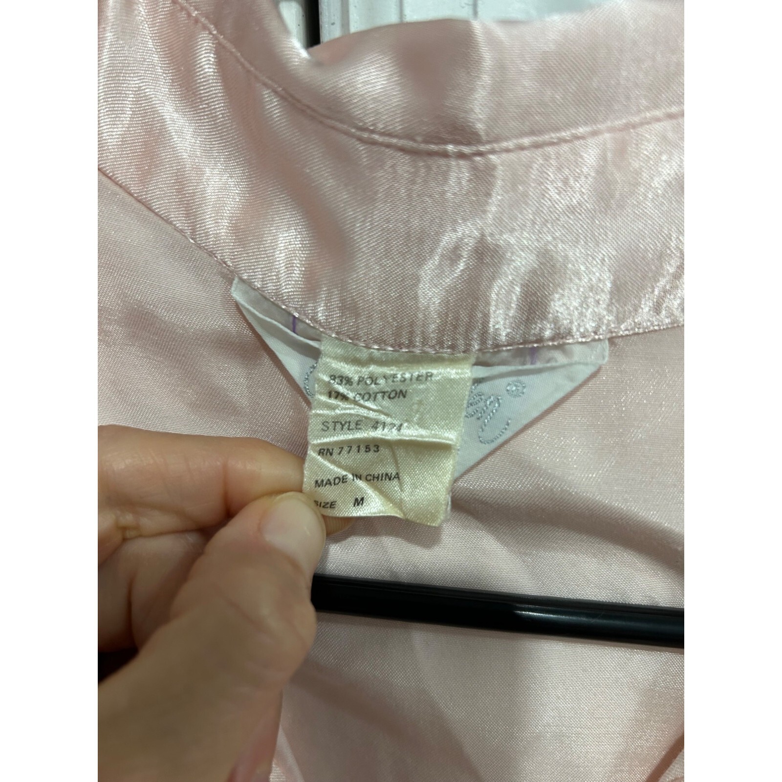 Vintage Jodie Arden Pink Satin Lace Half Button Up Nightgown Cottagecore Size M