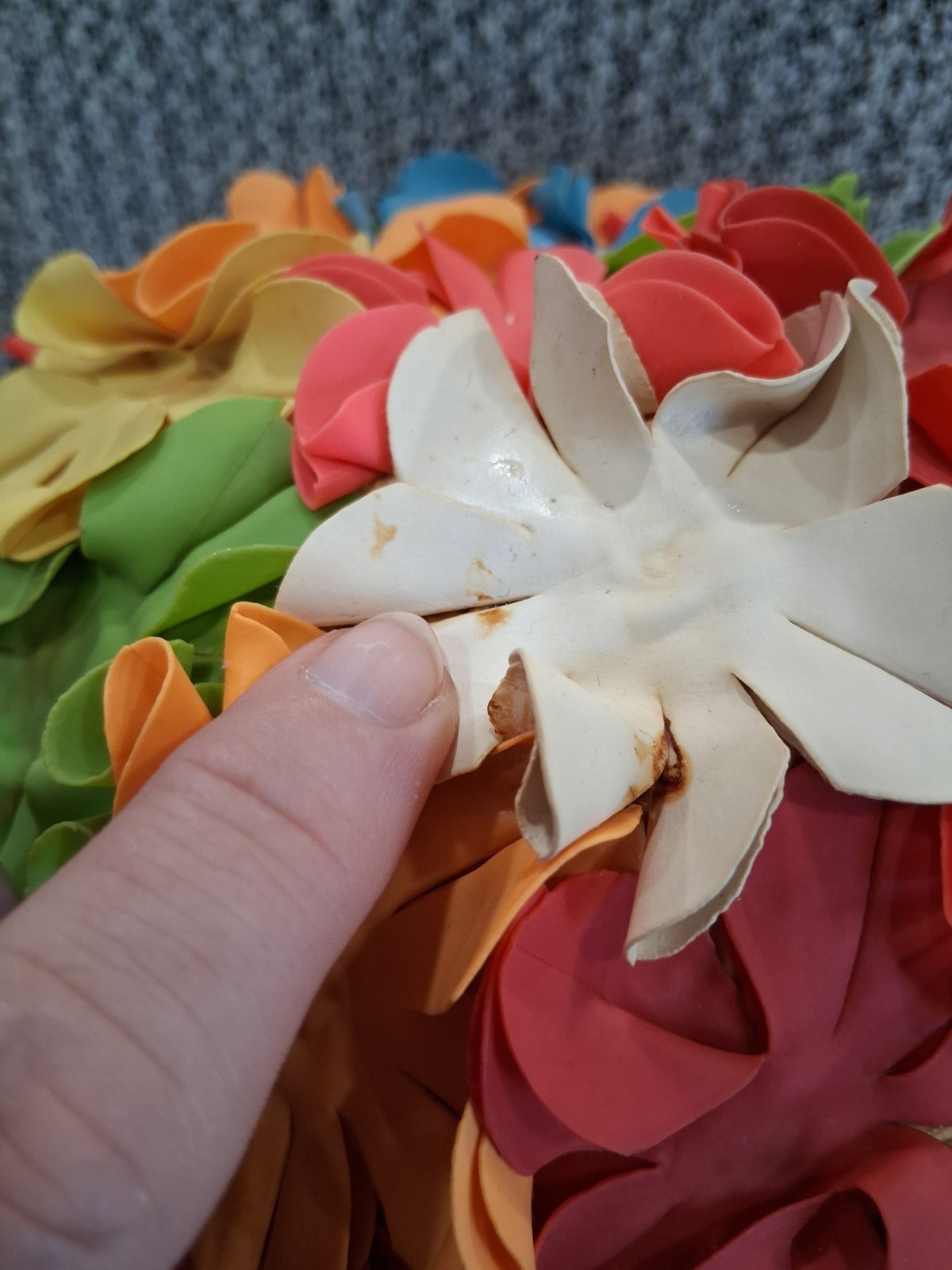 Vtg 1960s 3D Flower Petal Swim Cap Colorful Rubber Bathing Hat Mid Century Retro