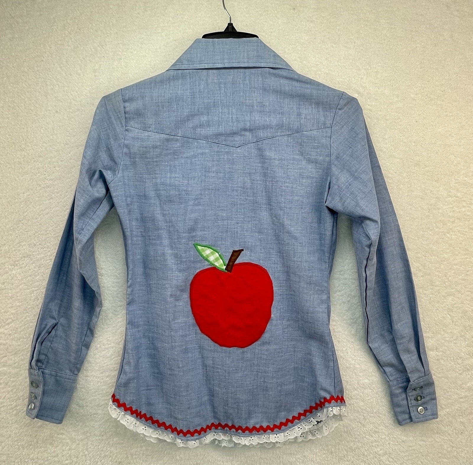 VTG 60s Stephens The Great American Classic Look Denim Shirt Embroidered 3735