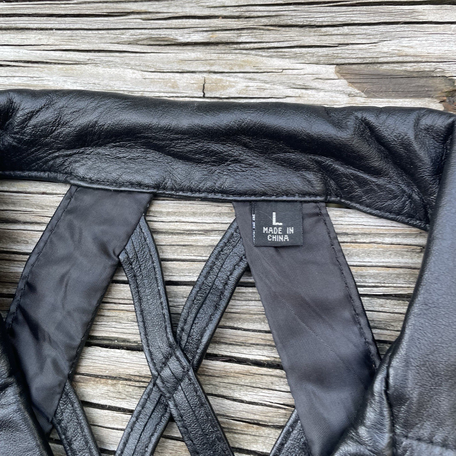 Vtg Leather Biker’s Dream Apparel Tank Top Vest Shirt Glam Rock Goth Shirt L