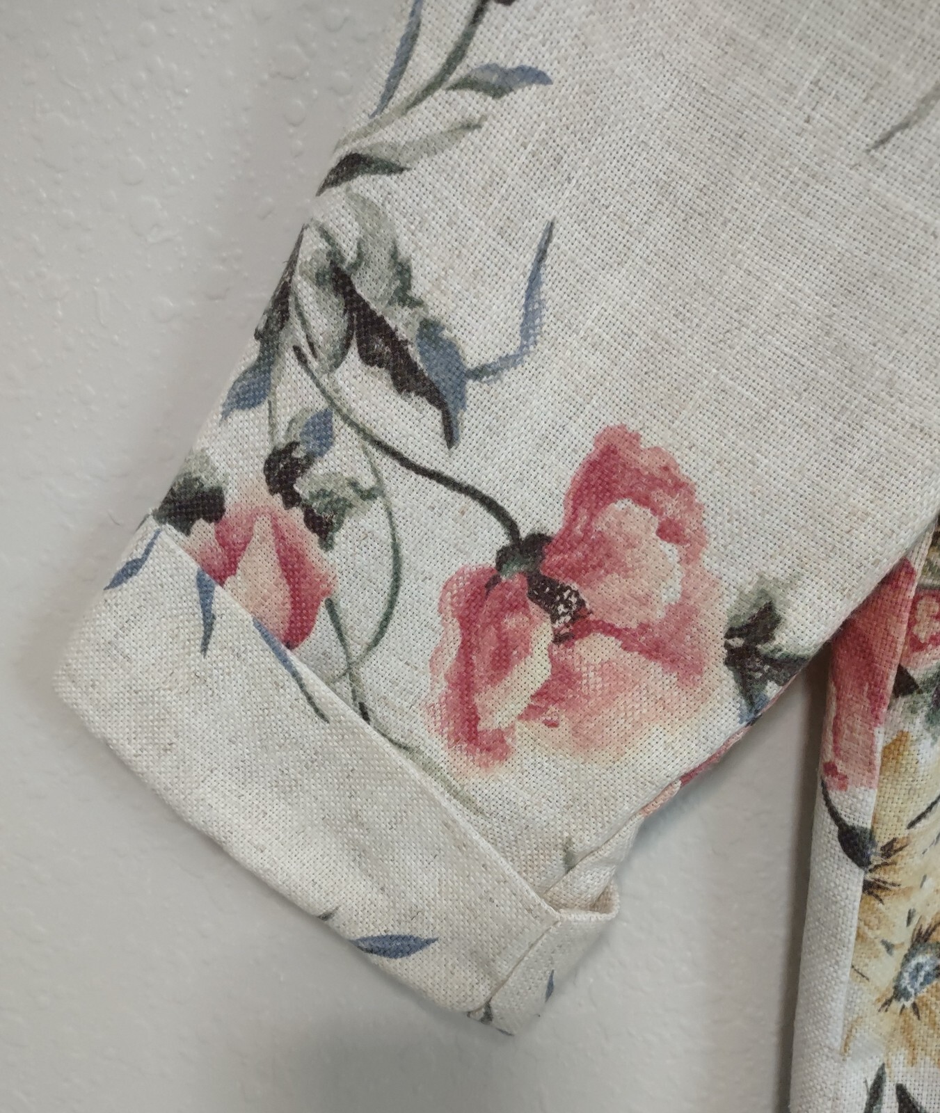 Vintage 80’s Joanna Floral Flax Blend One Button Cottagecore Blazer M