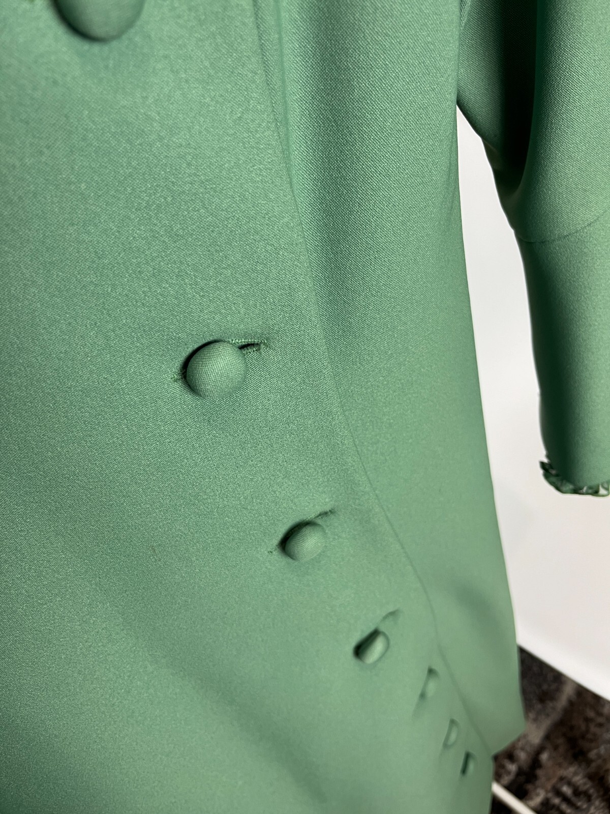 Vintage 60s/70s Ann Michael London Designer Dress Green size UK 14 US 12 M