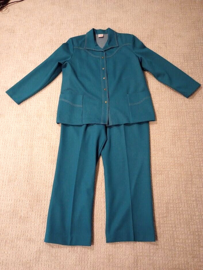 Vintage Graff Californiawear faux denim women’s 2 pc sport jacket + pants