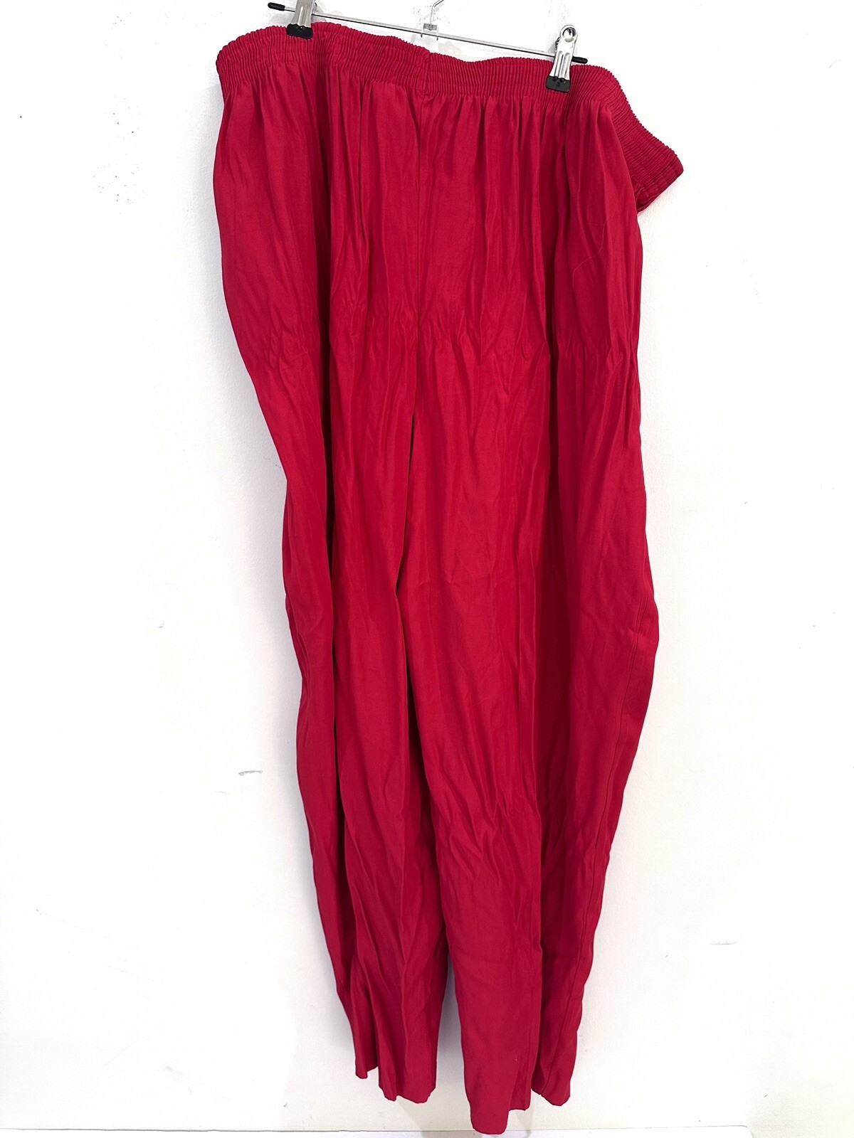NWT Vintage 80s Diana Marco Red Stretchy Elastic Flowy Baggy Pants Size 26 New!