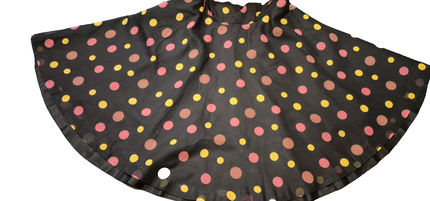 Brielle Creations Original Vintage 50s Dress Polkadots Over Satin Full Skirt
