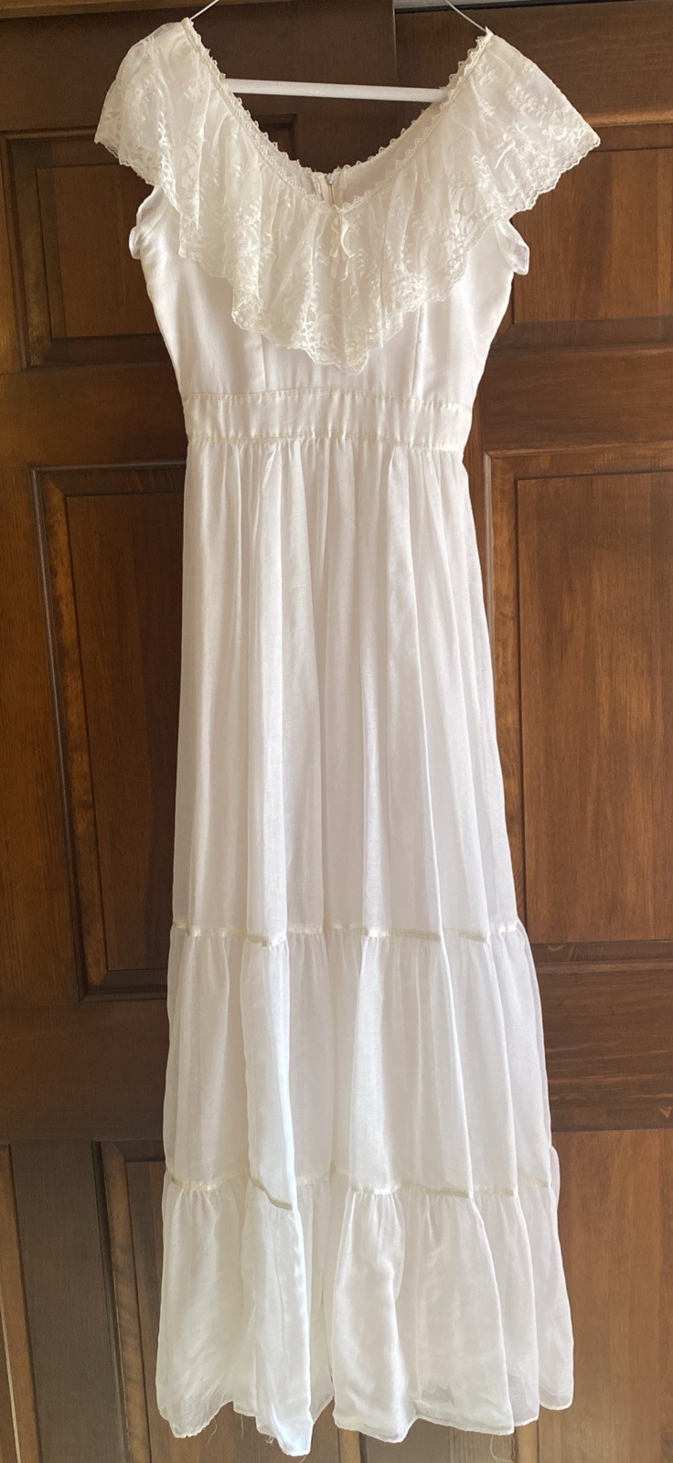 70s Candi Jones California Prairie / Peasent Dress Maxi 9 Lace Long EUC