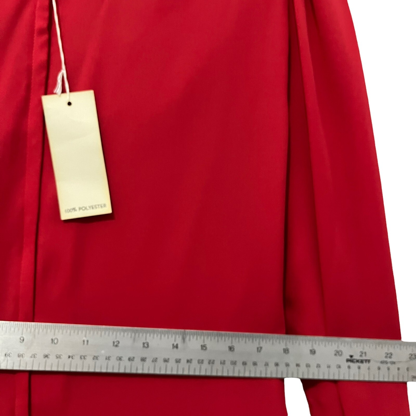 80s Cocktail Dress Womens Size 16 Vintage Original Red Sheer Layered Evening