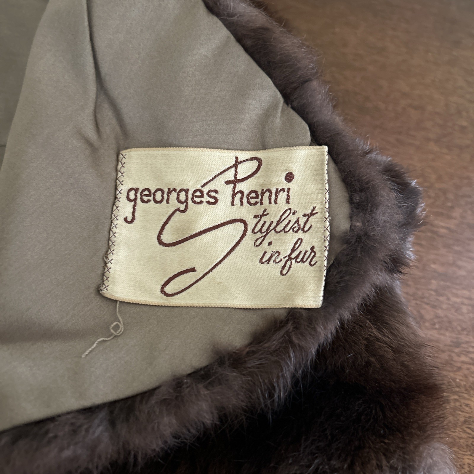 Vintage chocolate brown Mink Stole Silk Lined 1950s