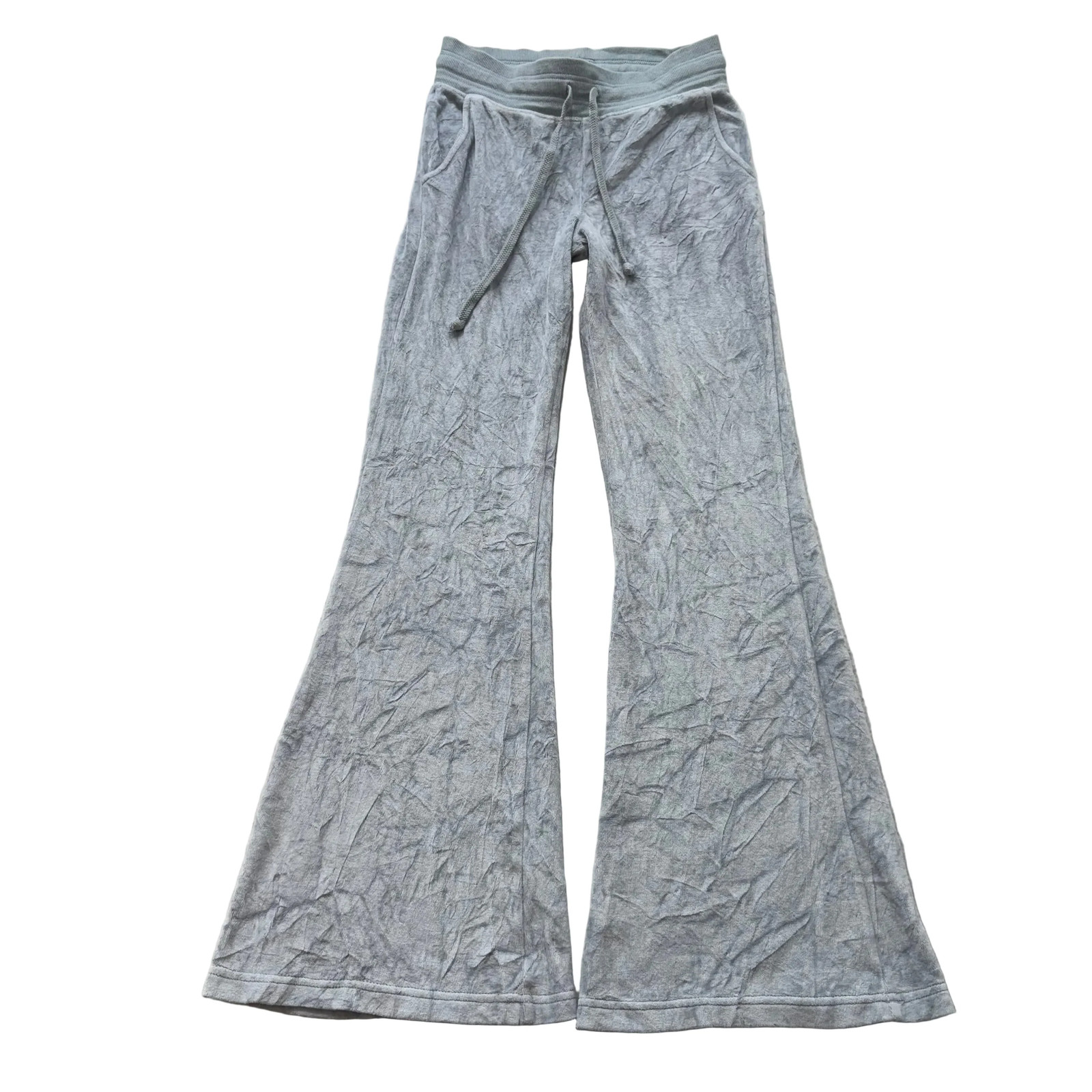 Vintage Juicy Couture Women’s Gray Velour Flared Track Pant Bell Bottom Size S