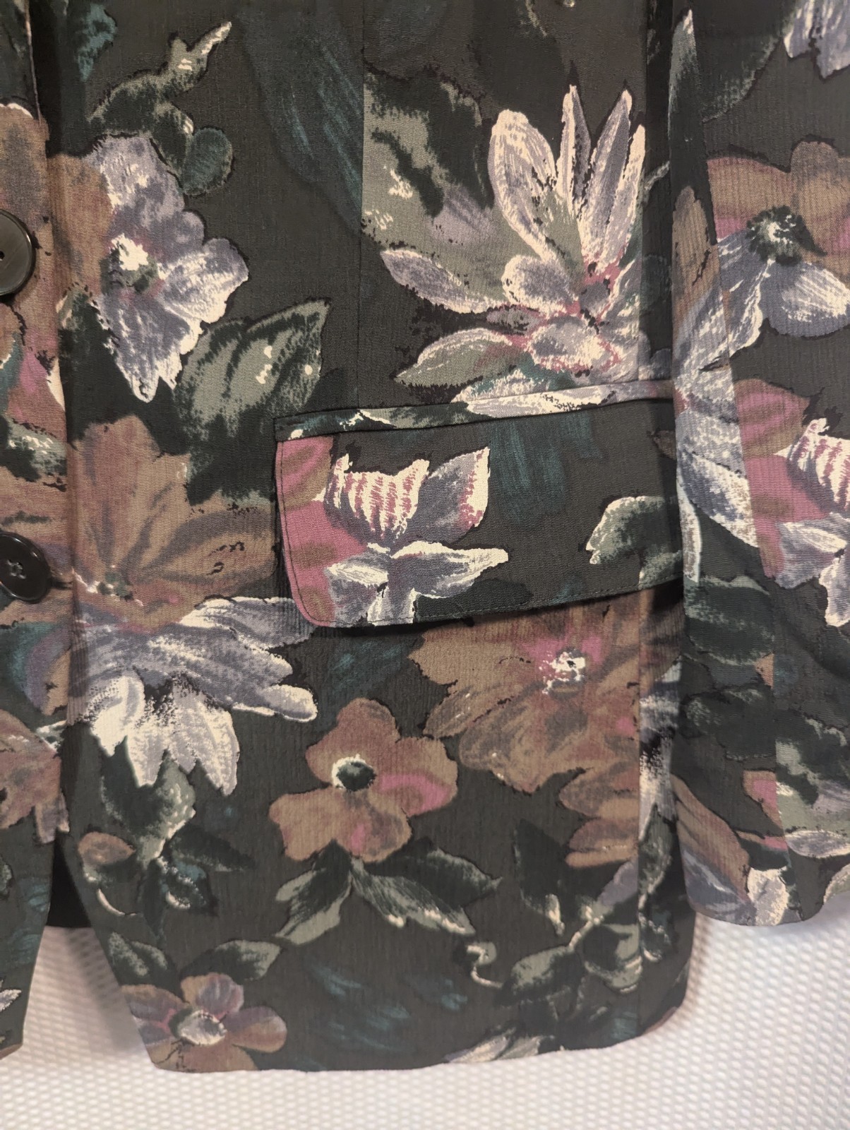 Vintage 80s 90s Rena Rowan For Saville Size 10 Floral Jacket Blazer Button Down