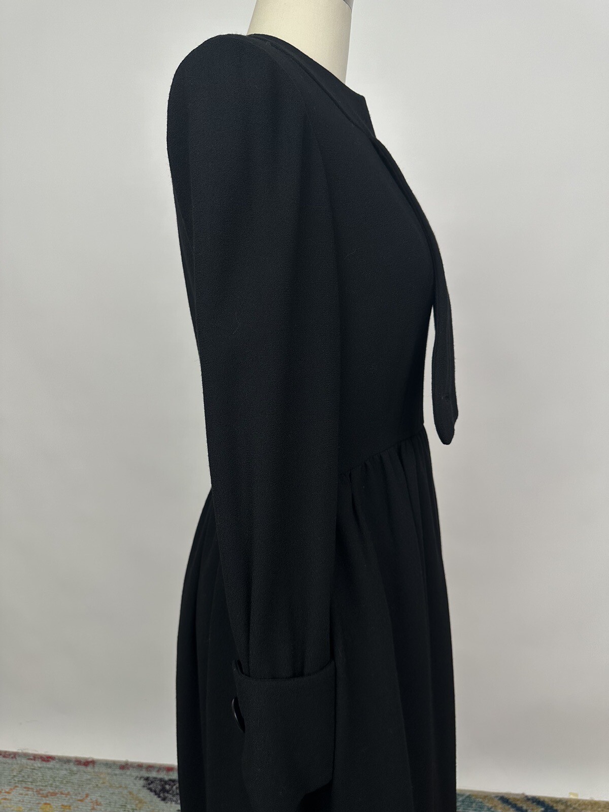 Vintage 1960s Geoffrey Beene Black Wool Long Sleeve Dress Mod – GoGo Style As Is