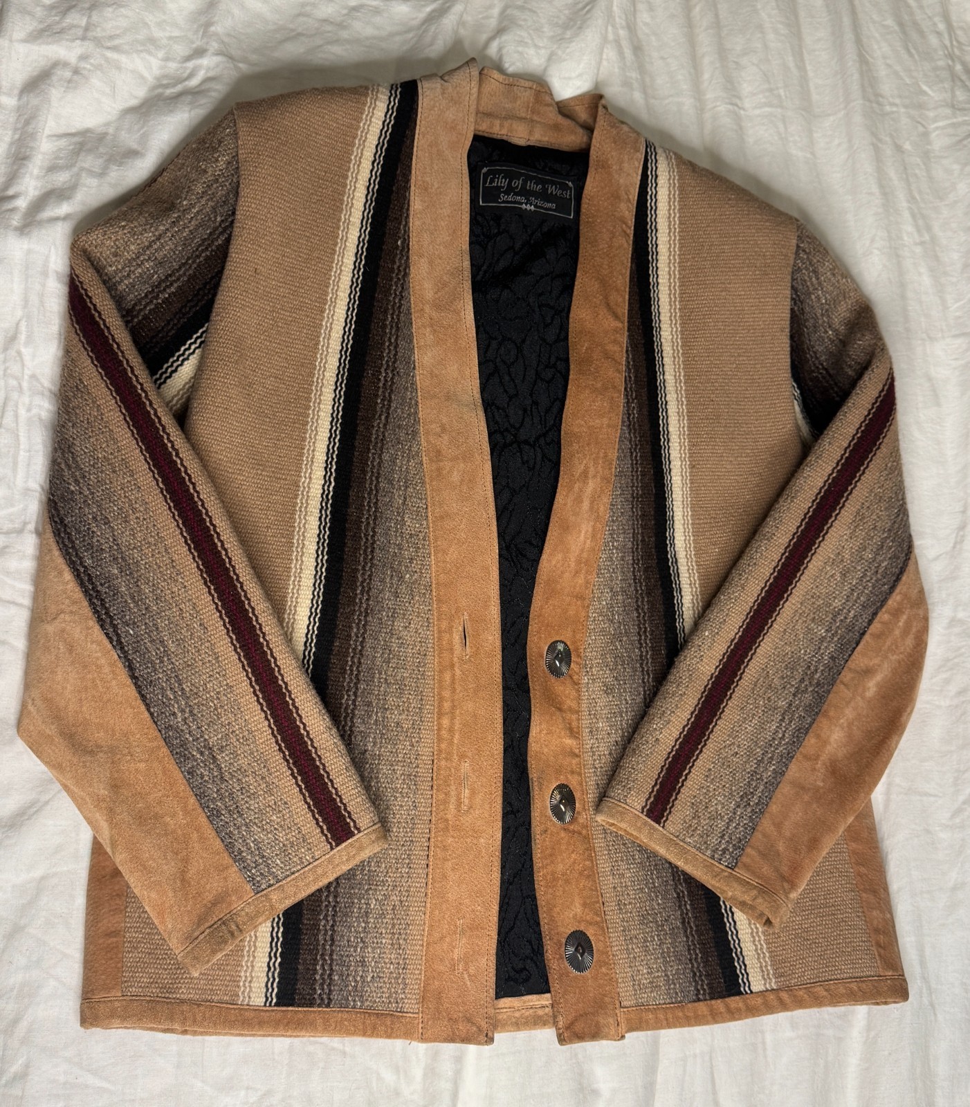 Vintage – Lily of the West – Sedona Arizona – Blanket Jacket – Wool and Suede