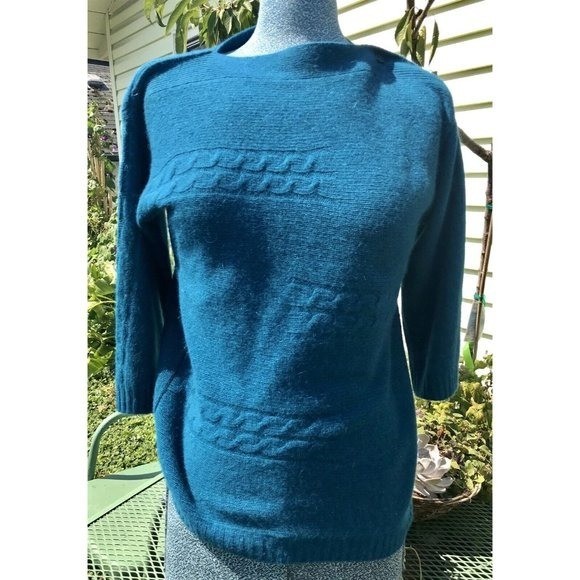 Vtg Plaid Wool Skirt Angora Sweater Leather Belt HTF SET 70s 80s XS S Preppy MOD