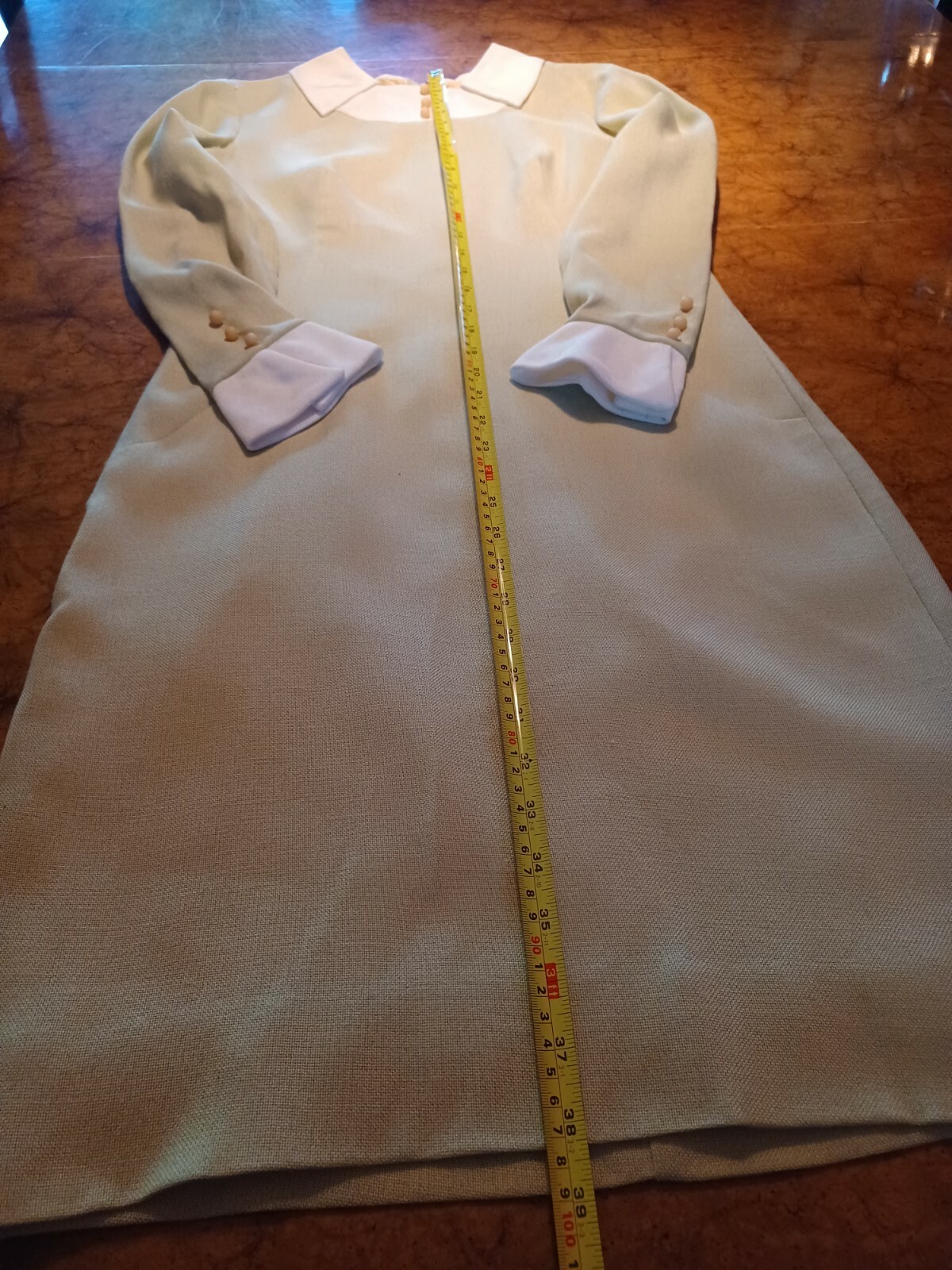 True Vtg Mid-century Modern 1960s Linen Anr Jr Sheath Dress Mod GoGo MCM EUC