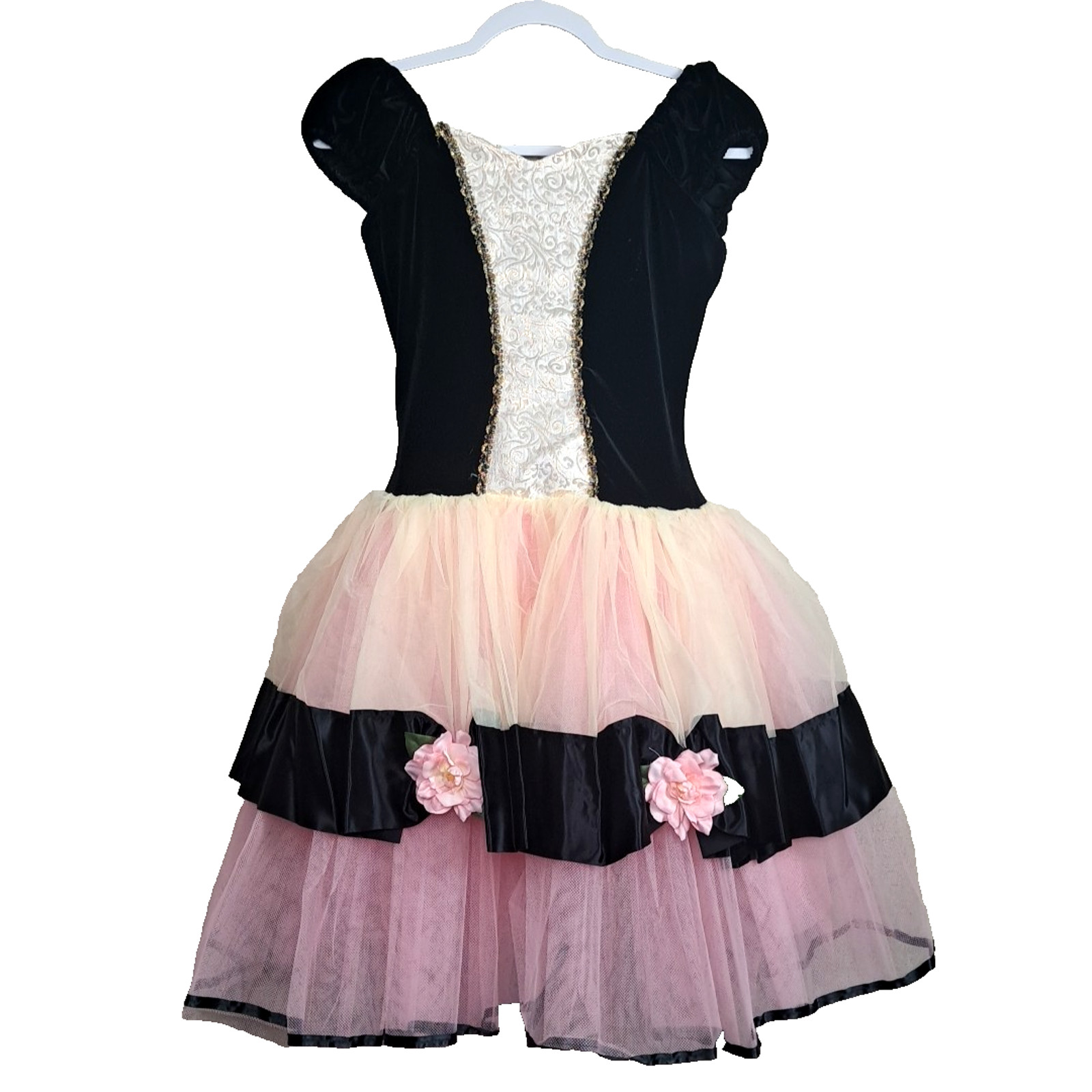 Vtg Velvet Cupcake Full Tulle Skirt Fairy Dress Large Black Pink Party Festival