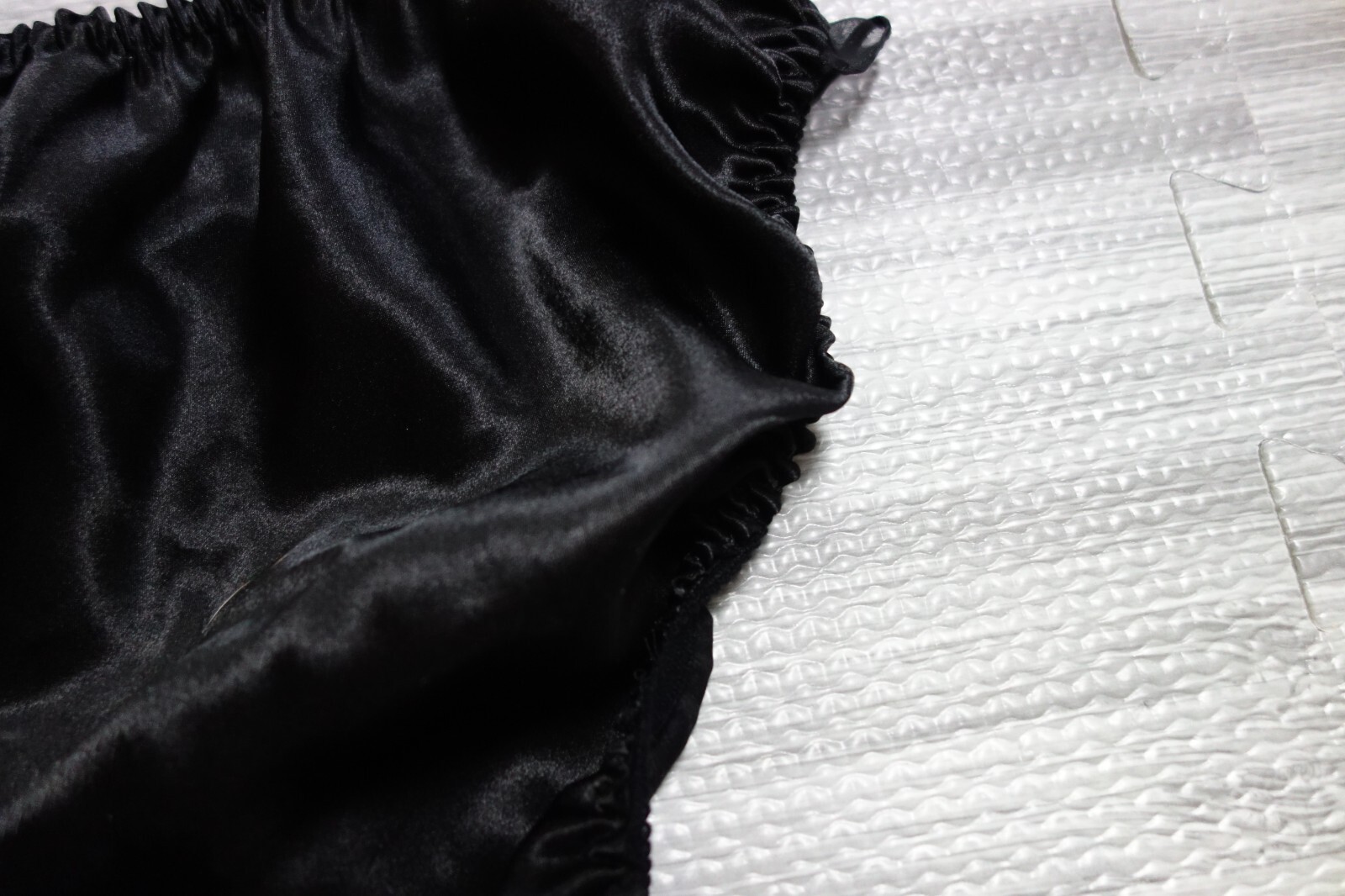 Vtg Gold Label Victoria’s Secret Panties Satin Lace S Wet Look Chiffon Panel