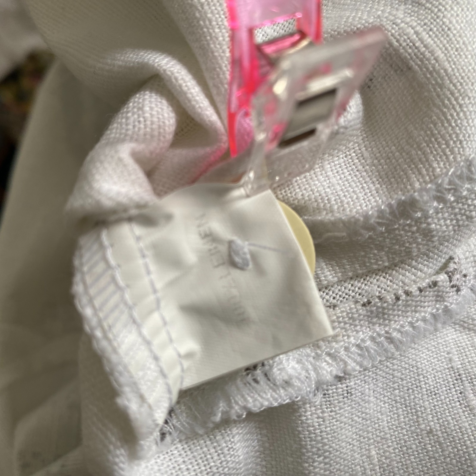 Vintage German Linen Puff Sleeves Blouse Button Front Corset Cottagecore Folk 34