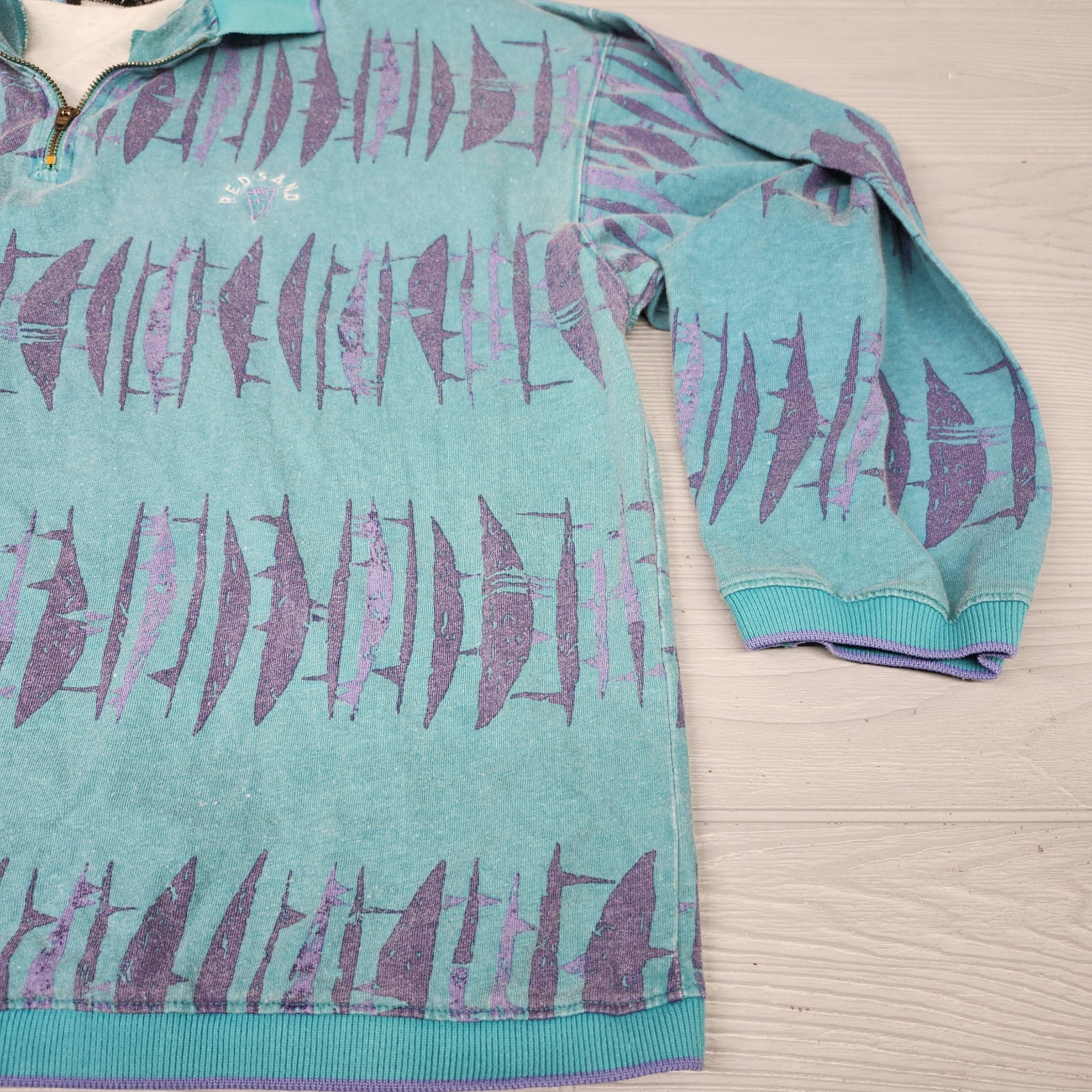 Vintage 80s 90s Volley Redsand Gear Retro Quarter Zip Shirt Womens L