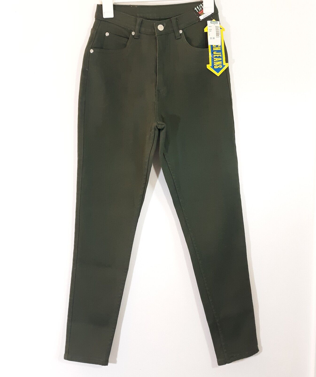 Vintage Daily Jeans Sz 11/12 (Actual Sz 2?) 80’s Green High Waisted Skinny NWT