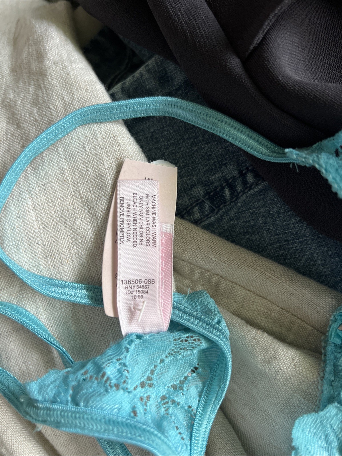 Vintage Victorias Secret 1999 Aqua Lace Mesh Thong Panty NWT Y2K 90s