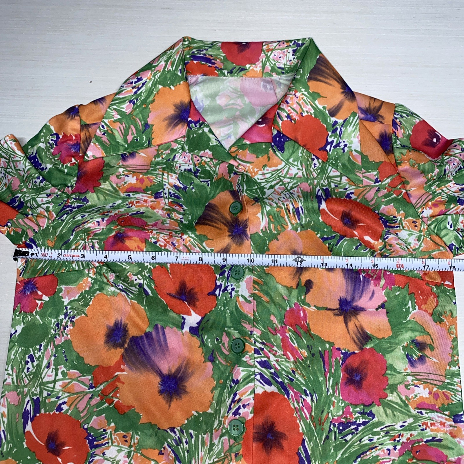 70s Psychedelic Flower Dagger/Butterfly Collar No Brand Women’s Small Orange/red