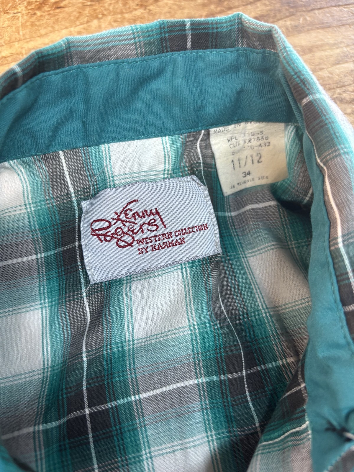 Vintage Women’s Kenny Rogers Green Plaid Ruffled Western Snap Button Shirt