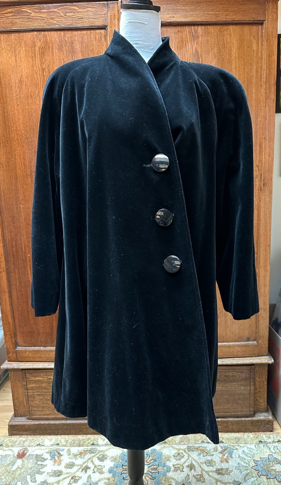Vintage 1980’s Cattiva Cotton Velvet Swing Coat, Water Resistant, Size M – L?