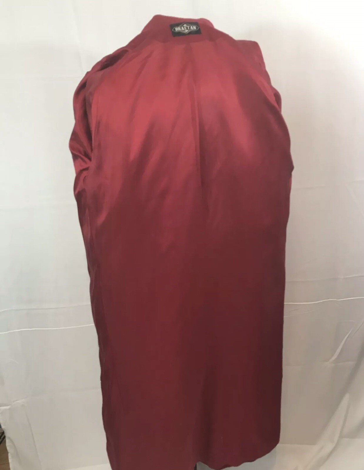 Classic Vintage Ladies Red FORSTMANN BRAETAN Full Length Wool Coat Size: Small