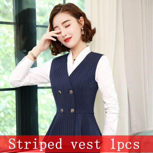 Korean Striped Blazer Jacket Pant Suit Office Ladies Business Wear Formal Set