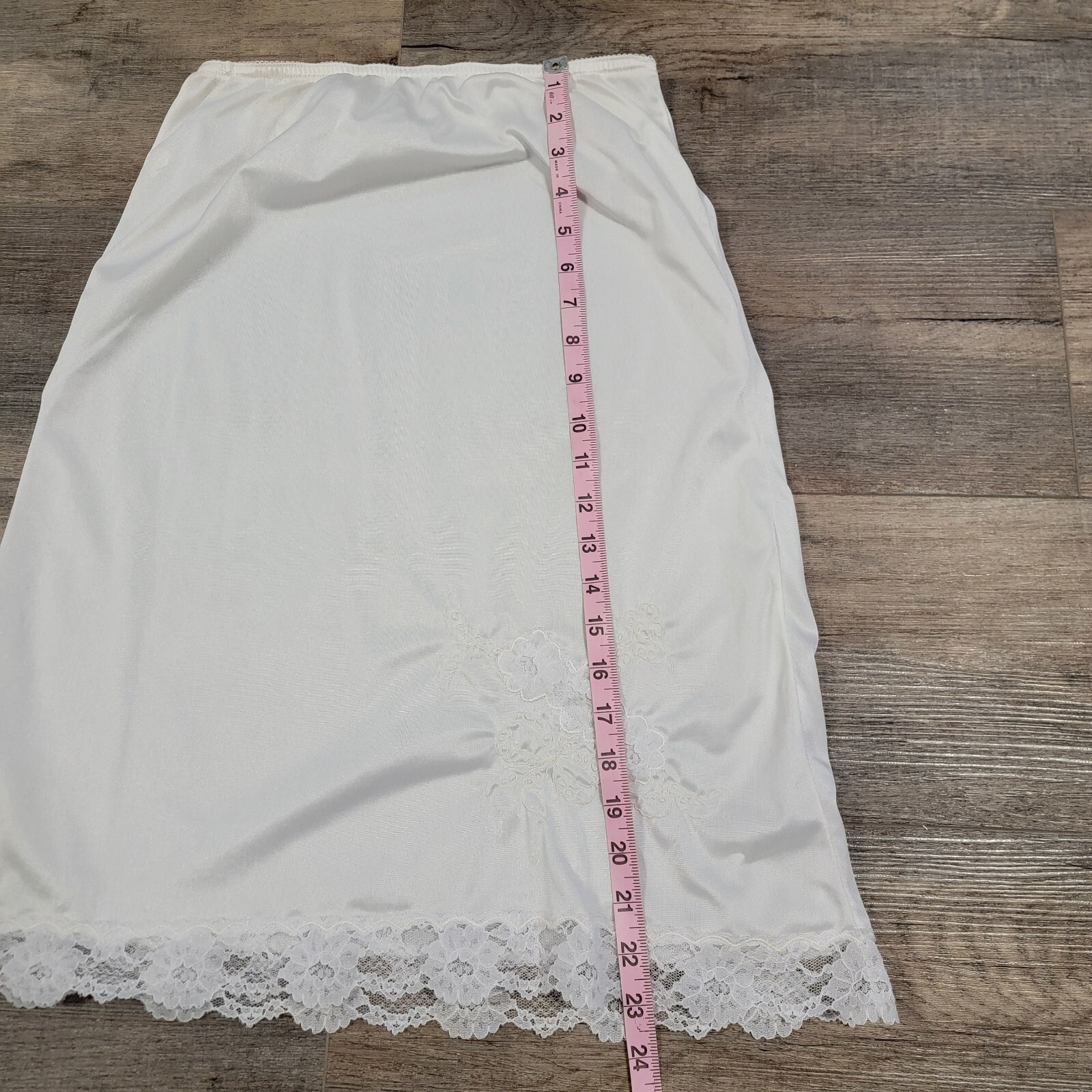 Vintage Lingerie by Vincent Half Slip Lace Nylon Pearl Off White Size Medium
